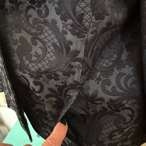 Chico's Black Textured Jacquard Blazer Jacket Size 3, Single Button - Picture 10 of 10